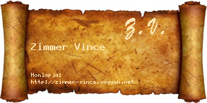 Zimmer Vince névjegykártya